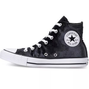 New women converse black velvet Chuck Taylor